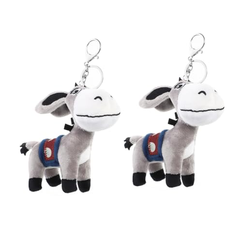 COLLBATH 2 Stück Plüsch Schlüsselanhänger Süße Stofftier Tierchen für Taschen Schlüssel und Handys Farm Tier Schlüsselring für Partys und Goodie Bags von COLLBATH