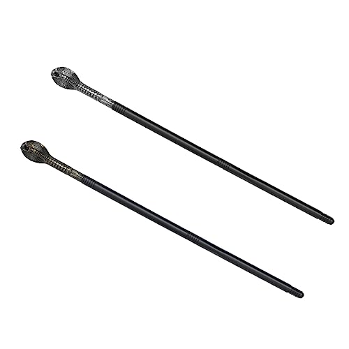 COLLBATH 2 Stück Schlangenkopf Spazierstock mit Sitz Spazierstock für Schlangen Stütze Halloween Costume Halloween Kleidung Partykostümzubehör Kostüm Spazierstöcke Plastik Silver von COLLBATH