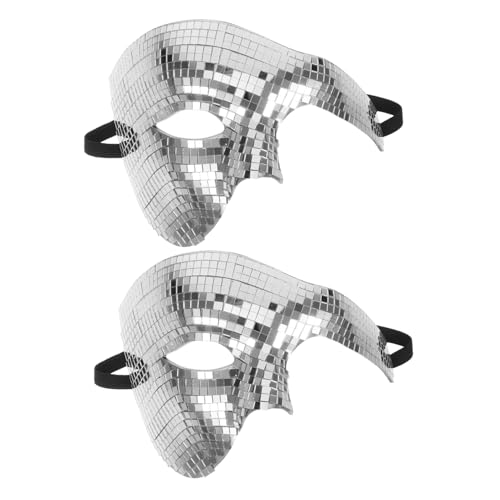 COLLBATH 2 Stück Silberne Half Face Maske Glitzernd Reflektierend für Halloween Karneval Disco Party Maskerade Kostüm Zubehör Leichte Wiederverwendbare Gesichtsbedeckung COLLBATH 2 Stück Silberne Half Face Maske Glitzernd Reflektierend für Halloween Karneval Disco Party Maskerade Kostüm Zubehör Leichte Wiederverwendbare Gesichtsbedeckung von COLLBATH