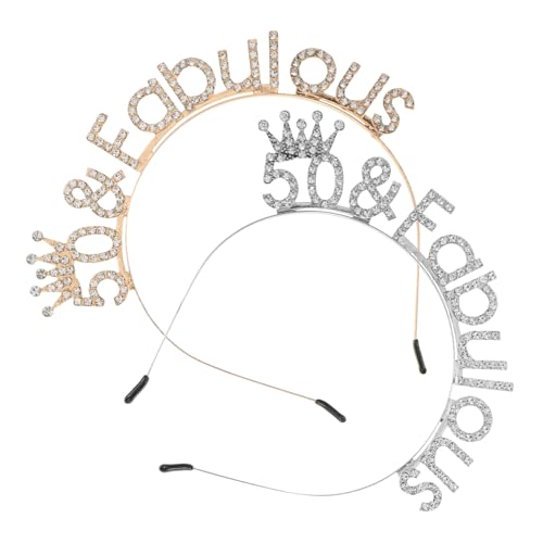 COLLBATH 2 Stück Teiliges Geburtstags-stirnband für Damen mit Funkelnden Strasskronen Leichtes Party-accessoire in Gold und Silber Komfortabel und Elegant für Festliche Feiern COLLBATH 2 Stück Teiliges Geburtstags-stirnband für Damen mit Funkelnden Strasskronen Leichtes Party-accessoire in Gold und Silber Komfortabel und Elegant für Festliche Feiern von COLLBATH