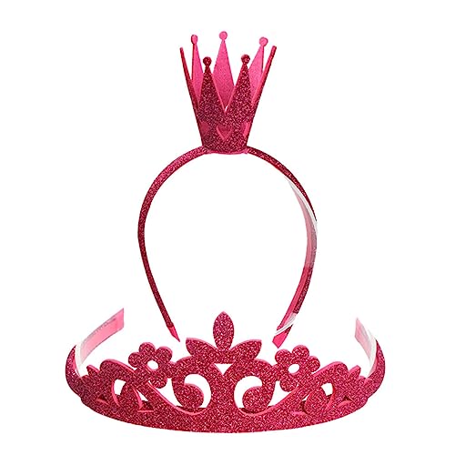 COLLBATH 2 Stück Teiliges Glitzer Krone Haarband Rosafarbene Geburtstagskrone für Mädchen Festliches Haarschmuck Accessoire für Kostüm und Performance Partys von COLLBATH