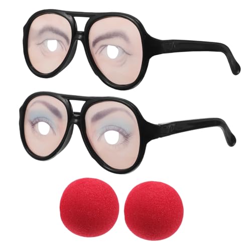 COLLBATH 2 Stück lustige Brille Erwachsene Gläser Augen Neuheit Brille Nase Maskenbrille Halloween-Party bevorzugt männliche Trickbrille verrückte Anziehbrille Kostüm -Brille Abs von COLLBATH
