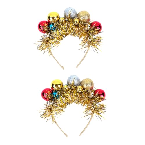 COLLBATH 2 Stücke Festliches Haarband mit Bunten Weihnachtskugeln Leichter Haarreif mit Farbiger Schleifen Dekoration für Mädchen zu Weihnachten Fasching und Partys von COLLBATH