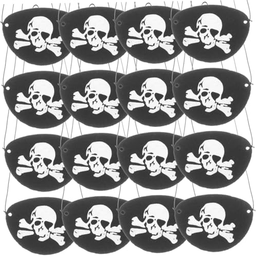 COLLBATH 24 Stück Teiliges Piraten Augenklappen mit Schädelmotiv Leichte Tragbare Filz Augenmasken für Halloween Cosplay und Karneval Geeignet für Erwachsene COLLBATH 24 Stück Teiliges Piraten Augenklappen mit Schädelmotiv Leichte Tragbare Filz Augenmasken für Halloween Cosplay und Karneval Geeignet für Erwachsene von COLLBATH