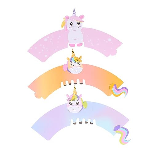 COLLBATH Stück Tier Tortenrand Halter für Kindergeburtstag Dekorative Papier Hüllen für Cupcakes und Muffins Einhorn Design für Feierliche Anlässe und Hochzeiten von COLLBATH