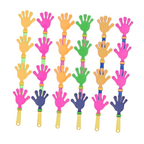 COLLBATH 25 Stück Teiliges Party Handklatscher aus Sicherem Kunststoff Bunte Krachmacher für Erwachsene Leichte Handliche Klatschhände ohne Scharfe Kanten als Mitgebsel für von COLLBATH