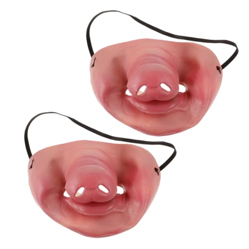 COLLBATH 2St Schweinenase-Maske tierisches Spa-Stirnband Schweinekostüm geschwollen halloween gesichtsmaske lustiges Halloween-Kopfbedeckung Kostümmasken verkleiden Emulsion Rosa von COLLBATH