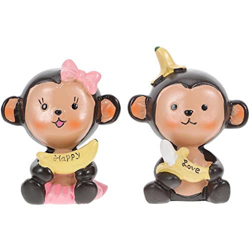 COLLBATH 2St dekorative Ornamente Affenspielzeug Geschlecht Affenkuchendekorationen Untersetzer für kinderspielzeug Festgeschenke Valentinstagsgeschenk Kunstharz Coffee von COLLBATH
