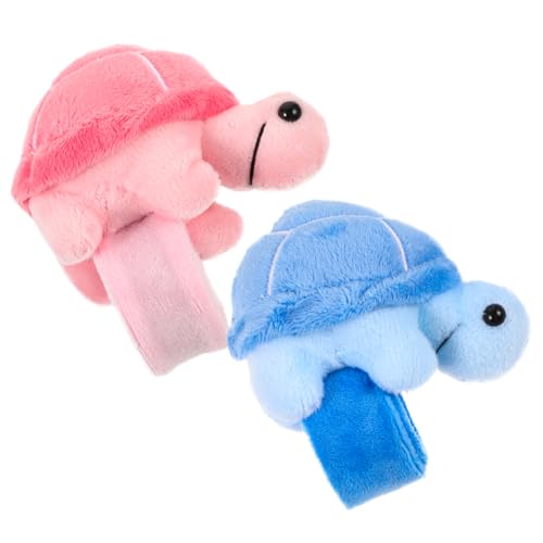 COLLBATH 2Stücke Plüsch Schildkröte Slap Armbänder Weiche Stofftiere Für Partyspielzeuge Für Geburtstage Halloween Und Kompakt Und Leicht von COLLBATH