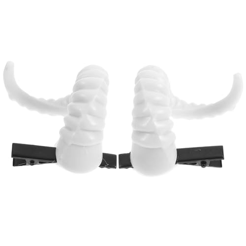 COLLBATH 2st Klaue Haarnadel Hörner Hornclips Für Haare Halloween-haarspangen Schafshorn Horror-haarspangen Stirnband Schafhorn Satyr-kostüm Haarspangen Aus Elchhorn Weiß Abs von COLLBATH