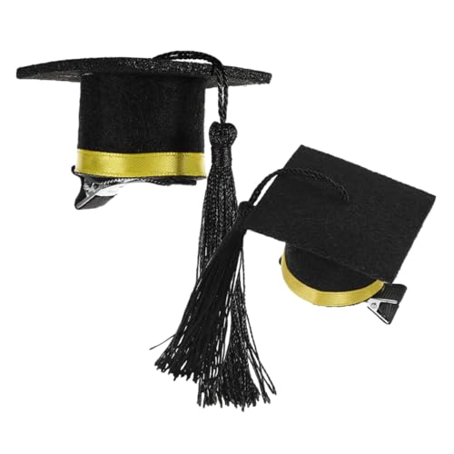 COLLBATH 2st Mini-arzthut-haarnadel Zubehör Für Die Abschlussfeier 2024 Abschlusshut Haarband Mini-absolventen-hutclip Graduiertenmütze-stirnband Graduierung Haarschmuck Gefühlt Yellow von COLLBATH
