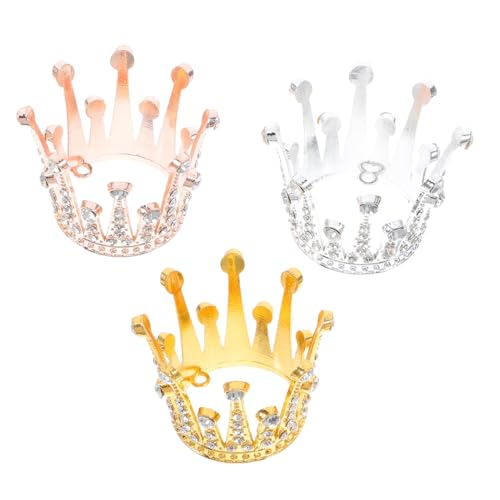 COLLBATH Mini-kronen-kuchendekorationen Strass-kronen-aufsätze Metall-kronen-ornamente Kuchen-topper Für Hochzeit Geburtstagstorten-dekoration 3er-set Mit Filigranem Design von COLLBATH
