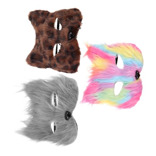 COLLBATH 3 Stück Fuchsmasken aus Weichem Plüsch Realistische Tierkostüm-maske für Halloween Karneval Fasching und Bühnenauftritte Unisex Leicht und Hautfreundlich Party-accessoire von COLLBATH