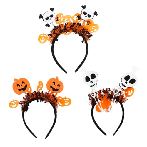 COLLBATH 3 Stück Halloween Haarreif Teiliges mit Kürbis und Totenkopf Designs Niedlicher Haarschmuck für Geeignet für Halloween Party Cosplay Performance und Festlichkeiten COLLBATH 3 Stück Halloween Haarreif Teiliges mit Kürbis und Totenkopf Designs Niedlicher Haarschmuck für Geeignet für Halloween Party Cosplay Performance und Festlichkeiten von COLLBATH