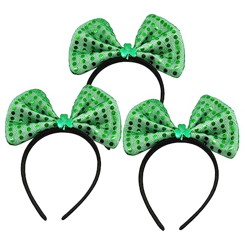 COLLBATH 3 Stück Teiliges Kleeblatt Haarband Grün Leichtes Patrick's Day Party Stirnband Passend Handgefertigter Haarschmuck für Damen Festliches Kopfschmuck Zubehör von COLLBATH