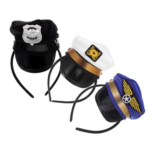 COLLBATH 3 Stück Teiliges Pet Captain Hat aus Weichem Atmungsaktivem Material Bequeme Seemannsmütze für Hunde und Katzen als Foto-requisite für Nautische Partys Urlaub und Kostümfeste von COLLBATH