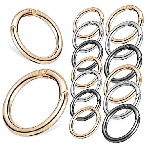COLLBATH 30 Stück Teiliges O Ring Karabinerhaken Runde Federclips aus Metall Vielseitig als Schlüsselanhänger Taschen und Gepäckverschlüsse Robust und Glänzend in Verschiedenen Farben von COLLBATH