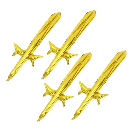 COLLBATH 4 Stück Aufblasbares Schwertschwertballon Party Aufblasbare Schwerter Säbel Schwerter Für Schaum Halloween Aufblasbare Piratenschwerter Cosplay- Golden Aluminiumfolie von COLLBATH