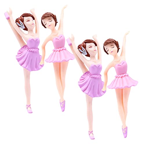 COLLBATH 4 Stück Ballerina Mädchen Partydekorationen Tortenaufsätze Für Mädchen Kuchendekoration Cupcake Topper Tanzende Figur Mädchenfiguren Geburtstagstorte Mädchen von COLLBATH