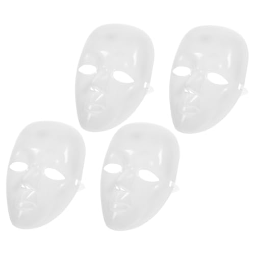 COLLBATH 4 Stück DIY Leere Kunststoffmasken Weiße Halloween Maske Halloween Maske Leere Masken Zum Dekorieren Weißer Halloween Masken von COLLBATH