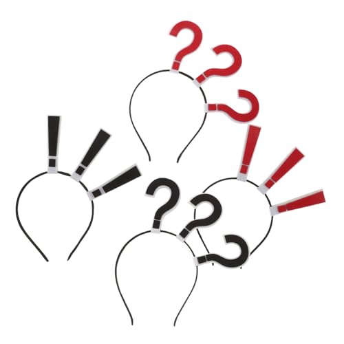 COLLBATH 4 Stück Fragenzeichen Stirnband Teiliges Lustige Kopfbedeckung für Halloween Partys und Festivals Rutschfest Komfortabel Vielseitig Einsetzbar Kreative Haaraccessoires von COLLBATH