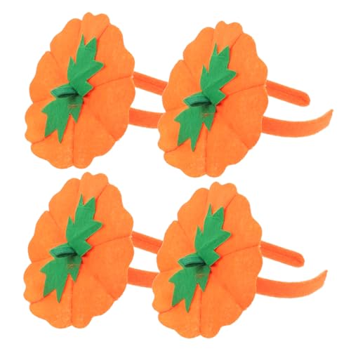 COLLBATH 4 Stück Halloween Kürbis Stirnbänder für Leichtes Robustes Haarband mit Attraktivem Kürbis Design Komfortabel und Langlebig für Halloween Kostüm Party und Cosplay von COLLBATH
