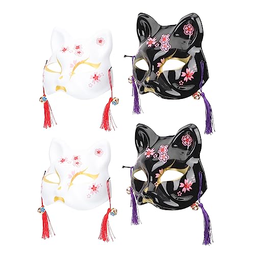 COLLBATH Halloween-party 4 Stück Halbmasken Im Japanischen Stil Für Maskerade Erwachsene Jungen Und Mädchen COLLBATH Halloween-party 4 Stück Halbmasken Im Japanischen Stil Für Maskerade Erwachsene Jungen Und Mädchen von COLLBATH