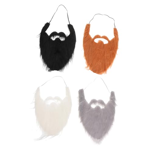 COLLBATH 4 Stücke Gefälschte Bart Halloween Kostüm Zubehör Komfort Elastische Seil COLLBATH 4 Stücke Gefälschte Bart Halloween Kostüm Zubehör Komfort Elastische Seil von COLLBATH