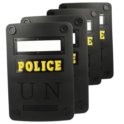 COLLBATH 4 Stück Polizisten Spielzeugschild für Kleinkinder Polizeischild für Junge gefälscht partyzubehör Simulation Polizist Prop Schild Plastik Dark Grey von COLLBATH