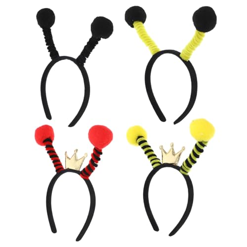 COLLBATH 4 Stück Teiliges Bienen Stirnband mit Antennen Cosplay Haarreif für Festival Party Karneval Mottoparty Haarschmuck Mädchen Geschenk von COLLBATH