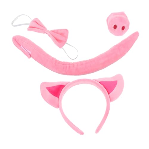 COLLBATH 4 Stück Teiliges Pinkes Schwein Kostüm Set mit Plüschohren Nasen accessoires Sowie Schleife Leicht Anzubringen Bequemes Material für Halloween und Karneval und Erwachsene COLLBATH 4 Stück Teiliges Pinkes Schwein Kostüm Set mit Plüschohren Nasen accessoires Sowie Schleife Leicht Anzubringen Bequemes Material für Halloween und Karneval und Erwachsene von COLLBATH