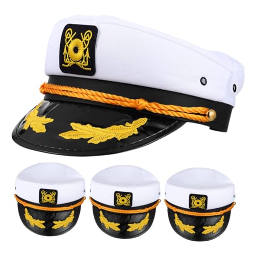 COLLBATH 4 Stück Verstellbare Kapitänsmützen Polyester Weiße Matrosen Hüte für Herren Geeignet für Bootsfahrten Yachtpartys Karneval Halloween und Kostüm Events COLLBATH 4 Stück Verstellbare Kapitänsmützen Polyester Weiße Matrosen Hüte für Herren Geeignet für Bootsfahrten Yachtpartys Karneval Halloween und Kostüm Events von COLLBATH