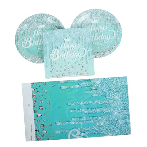 COLLBATH 41-teiliges Glitzer-geschirrset Mit Happy Birthday-Motiven Teller Servietten Und Tischdeko Für Geburtstagspartys COLLBATH 41-teiliges Glitzer-geschirrset Mit Happy Birthday-Motiven Teller Servietten Und Tischdeko Für Geburtstagspartys von COLLBATH