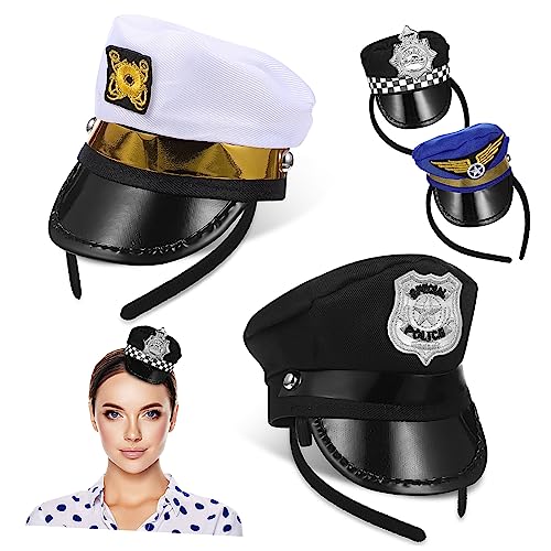 COLLBATH 4er Set Matrosenmütze Für Und Erwachsene Nautische Kopfband Kostümaccessoires Für Halloween Und Cosplay Kapitänshut Und Seemannshut von COLLBATH