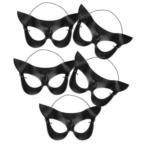 COLLBATH 5 Stück Schwarze Katzen augenmaske Halbgesichtige Halloween Cosplay Maske Leicht Komfortabel für Karneval Maskerade Party Kostüm Zubehör COLLBATH 5 Stück Schwarze Katzen augenmaske Halbgesichtige Halloween Cosplay Maske Leicht Komfortabel für Karneval Maskerade Party Kostüm Zubehör von COLLBATH