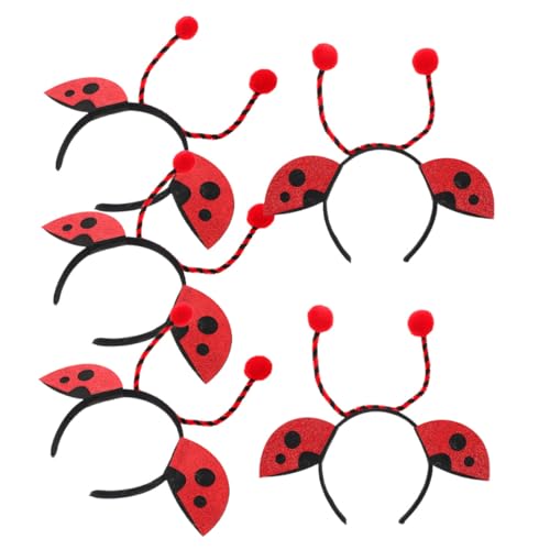 COLLBATH 5 Stück Teiliges Marienkäfer Haarband mit Niedlichen Antennen Weichem Material und Detaillierten Insektenornamenten Bequem für Partys und Kostümfeiern für Mädchen und Festliche von COLLBATH