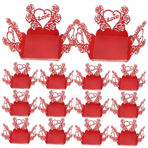 COLLBATH 50 Stück Schokoladen -Dekorationspapierspitze Party Trüffelbecher Hochzeit klein Papierbecher Liner Schokoladen-Trüffel-Wrapper verpackungspapier für schokolade rot von COLLBATH