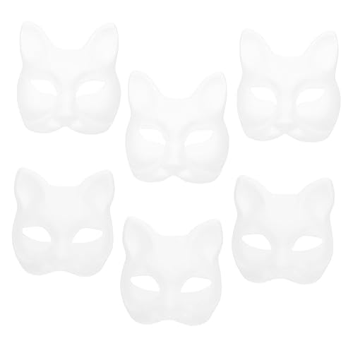 COLLBATH 6 Stück Handbemalte Maske Material Form Maskerade Masken Realistische Katzenmaske Fuchs Bastelmaterial Für Katzenmasken Leer Halloween Weiß Papiermasken Selber Machen Weiß Papier COLLBATH 6 Stück Handbemalte Maske Material Form Maskerade Masken Realistische Katzenmaske Fuchs Bastelmaterial Für Katzenmasken Leer Halloween Weiß Papiermasken Selber Machen Weiß Papier von COLLBATH
