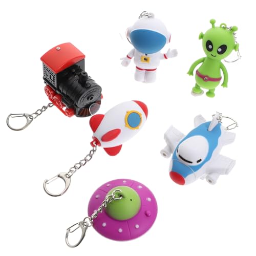 COLLBATH 6 Stück Teiliges LED Schlüsselanhänger mit Tier motiv Kleine Taschenlampe mit Soundfunktion Bunte Schlüsselringe für Krankenschwestern Mitgebsel bei Kindergeburtstagen von COLLBATH