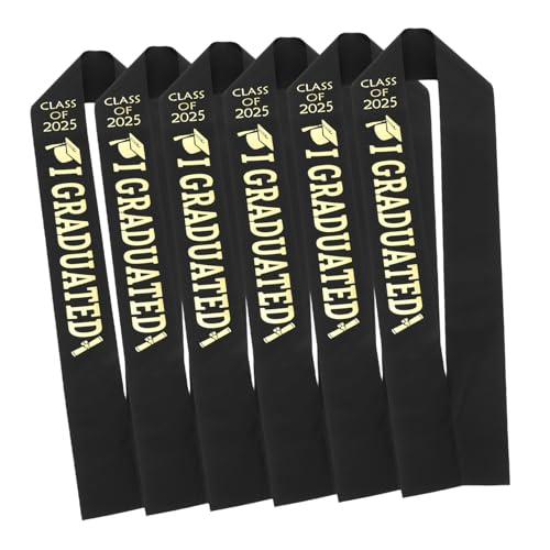 COLLBATH 6 Stück Goldfarbene Schärpen Mit Buchstaben Für Den Abschluss 2025 Für Quasten Zur Abschlusszeremonie Und Fotos COLLBATH 6 Stück Goldfarbene Schärpen Mit Buchstaben Für Den Abschluss 2025 Für Quasten Zur Abschlusszeremonie Und Fotos von COLLBATH