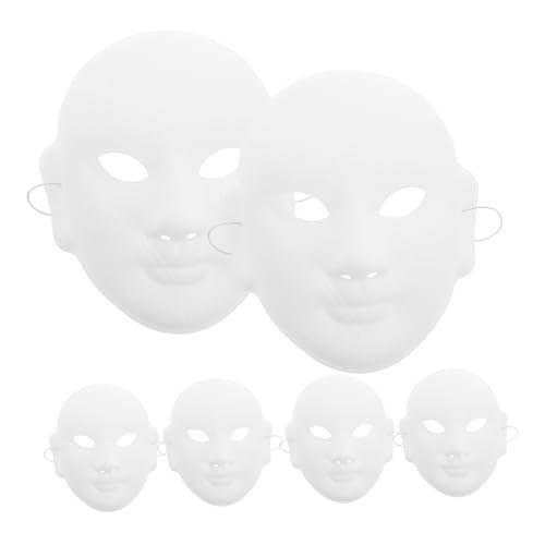 COLLBATH 6st Handgezeichnete Gesichtsmaske Cosplay-maske Leere Kostümmaske Masken Schutzmaske Halloween-gesichtsmaske Mardi Gras Mask Maske Hautpflege Unbemaltes Handwerk Weiß Papier von COLLBATH