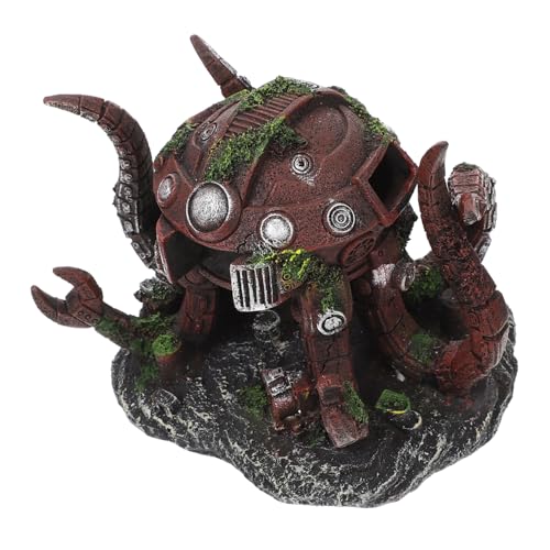 COLLBATH Aquarium Landschaftsbau Ornamente Tank Tropisch Roboter-oktopus-skulptur Dekorative Ornamente Für Aquarien Aquarium-Roboter-oktopus-Ornament Schickes Aquariumdekor Klein Fisch Harz von COLLBATH