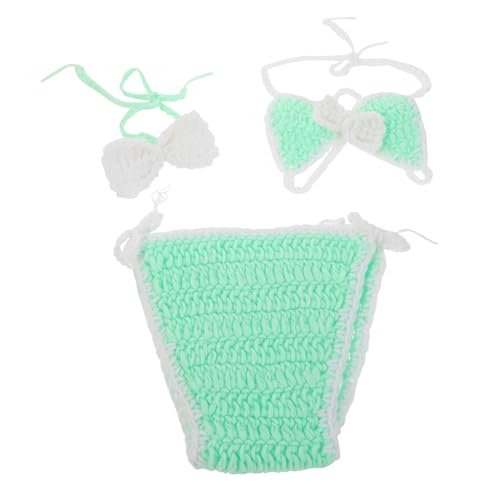 COLLBATH Bikini Set für Mädchen Gehäkeltes Neugeborenen Fotoshooting Outfit mit Weichem Hautfreundlichem Material Bunte Strandbekleidung und Süßer Häkel-überwurf für Junge Mädchen von COLLBATH