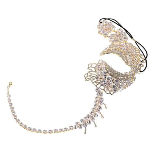 COLLBATH Bling Strass Maske Halbgesichtsmaske Damen Venetiaische Masquerade Maske für Halloween Karneval Prom Ball Mardi Gras Kostüm Zubehör von COLLBATH