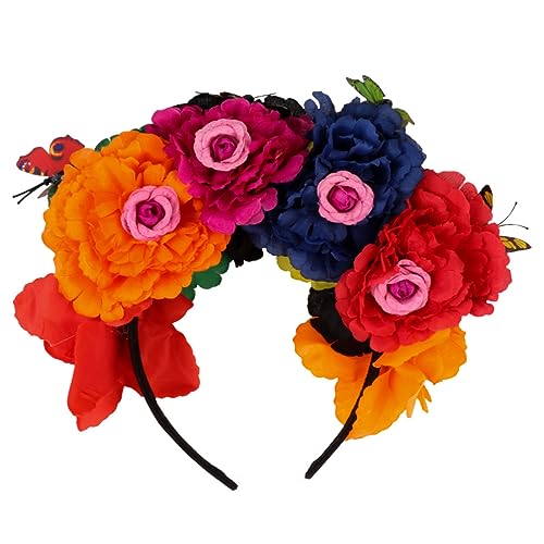 COLLBATH Blumen Stirnband Party Gruselige Flügel Halloween Stirnband Accessoires Stirnbänder Dekor Halloween Blumenkrone Blumen Haarband Zufällige Farbe von COLLBATH