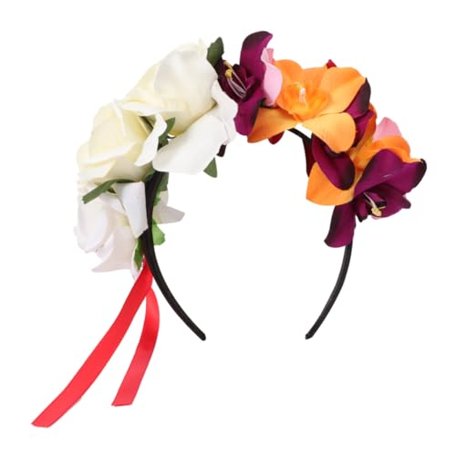 COLLBATH Blumenhaarband Damen Rosenkrone Stirnband Festival Haarschmuck für Party Halloween Cosplay Erwachsene von COLLBATH