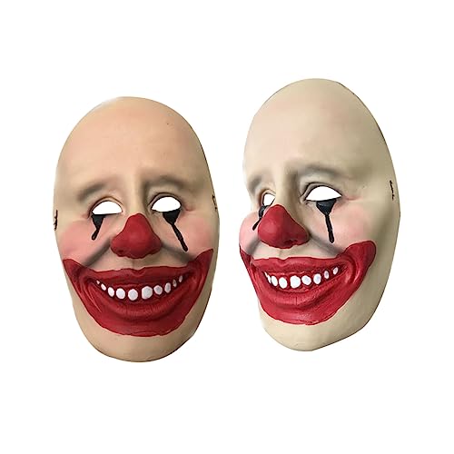 COLLBATH Clown-Maske Clown Vollgesichtsmaske Abschlussball Aufregung Langlebiger Gebrauch Latex halloween kostüm halloween costume Party-Kostümmaske Terror-Gesichtsmaske rote Lippen bilden von COLLBATH