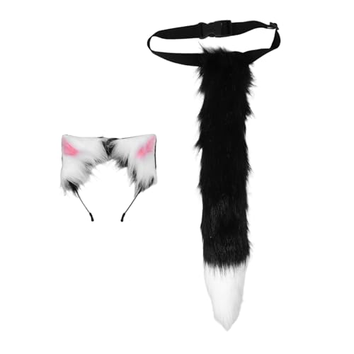 COLLBATH Cosplay Katzenohren Stirnband mit Plüschschwanz Set Leichtes Realistisches Katzenkostüm Zubehör für Damen Mädchen Halloween Party Tierkostüm COLLBATH Cosplay Katzenohren Stirnband mit Plüschschwanz Set Leichtes Realistisches Katzenkostüm Zubehör für Damen Mädchen Halloween Party Tierkostüm von COLLBATH