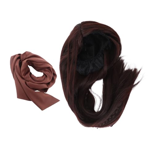 COLLBATH Cosplay Piratenperücke Braun mit Kopftuch Unisex Karneval Halloween Kostüm Zubehör Leichtes Atmungsaktives Haarteil für Theater und Themenpartys von COLLBATH