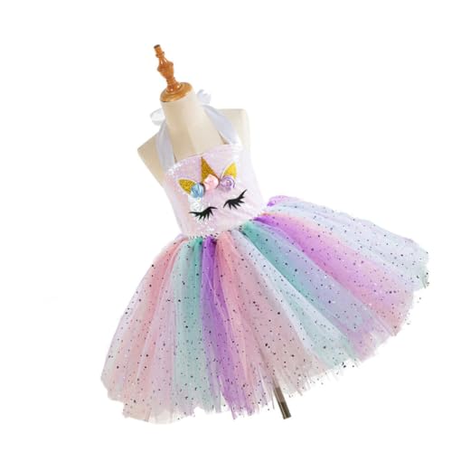 COLLBATH Einhorn Glitzer Tüllkleid Mädchen Festliches Outfit Partykostüm Geburtstag Kleid Mit Haarschmuck Für Jahre Alte Mädchen Sx von COLLBATH